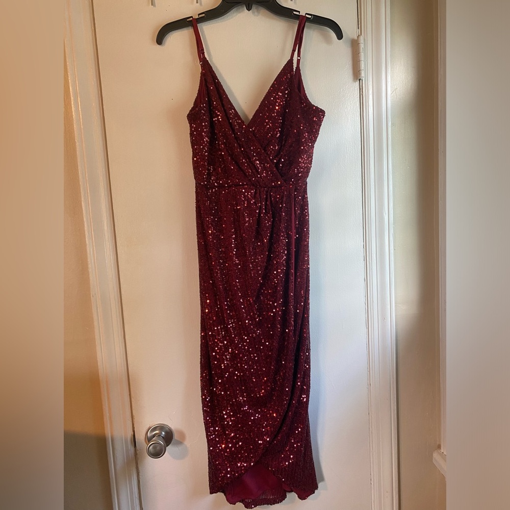 Blue Rain Sparkly Red Dress